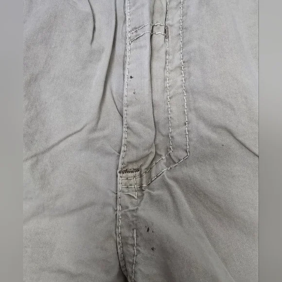 Affliction Y2K Cargo Coatal Detailed Mens Shorts Size 33 Cream Baggy Streetwear - Picture 12 of 14